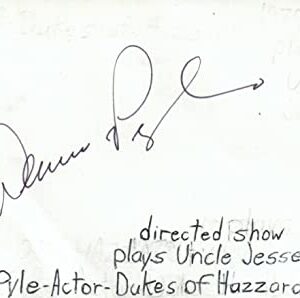 Denver Pyle Actor Dukes of Hazzard TV Autographed Signed Index Card JSA COA