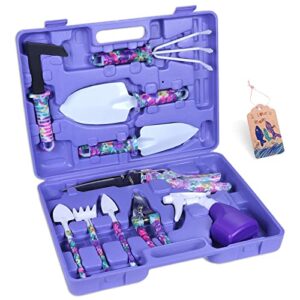 gardening gifts for women purple garden tools plant gifts kit set hand tool cool best gift unique for plant lovers from daughter child for mom grandma mother father papa dad grandpa birthday