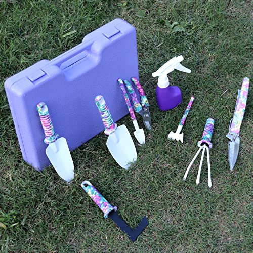 Gardening Gifts for Women Purple Garden Tools Plant Gifts Kit Set Hand Tool Cool Best Gift Unique for Plant Lovers from Daughter Child for Mom Grandma Mother Father Papa Dad Grandpa Birthday