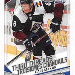 2020-21 Topps NHL Stickers Hockey #556 Cale Makar Colorado Avalanche Third Threads Official 2 1/8" x 2 7/8" NHL Album Sticker in Raw (NM or Better) Condition