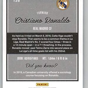 2016-17 Donruss Soccer #138 Cristiano Ronaldo Real Madrid CF Official Futbol Trading Card From Panini America