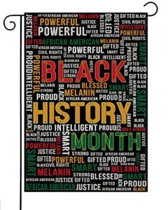 black history month garden flag double sided black history month decoration african american decoration and supplies outdoor home decorative celebration party holiday yard 12.5″ x 18″
