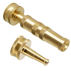 Twinkle Star Solid Brass Heavy Duty Adjustable Twist Hose Nozzle Jet Sweeper Nozzle, TWIS3231