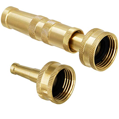 Twinkle Star Solid Brass Heavy Duty Adjustable Twist Hose Nozzle Jet Sweeper Nozzle, TWIS3231