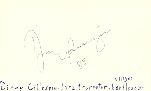 Dizzy Gillespie Jazz-Trumpeter Music Autographed Signed Index Card JSA COA