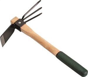 edward tools hoe and cultivator hand tiller – carbon steel blade – heavy duty for loosening soil, weeding and digging – rubber ergo grip handle – rust proof