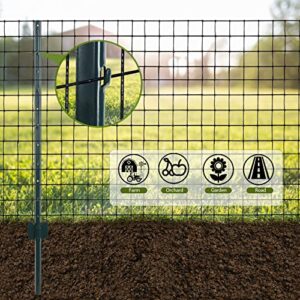 Toriexon 10 Packs Fence Posts 4Feet, Heavy Duty Metal Fence Post with U-Channel, Steel Fence U-Post for Holding Garden Wire Fence, Corner Anchor Posts etc.