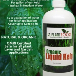 Organic Kelp Fertilizer by GS Plant Foods - Omri Certified (1 Quart) - Kelp Fertilizer for Gardens, Lawns & Soil