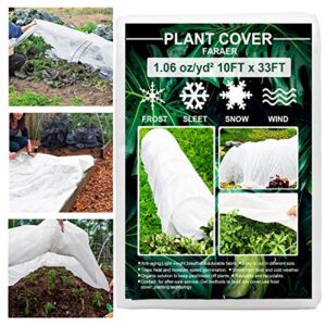 plant covers freeze protection, 10ft×33ft reusable rectangle frost protection floating row cover plant blanket garden winterize cover for cold weather snow