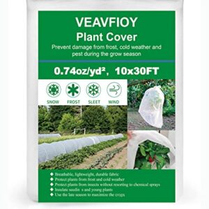 VEAVFIOY Plant Covers Freeze Protection, 10 ft x 30 ft Garden Fabric Plant Cover Floating Row Cover for Winter Frost Protection Sun Protection