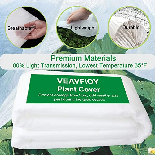 VEAVFIOY Plant Covers Freeze Protection, 10 ft x 30 ft Garden Fabric Plant Cover Floating Row Cover for Winter Frost Protection Sun Protection