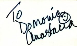 anastacia newkirk singer signed 3×5 index card with jsa coa