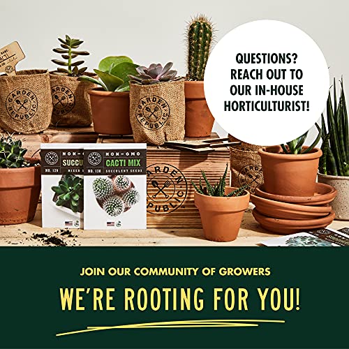 Cactus Succulent Seed Starter Kit - Indoor Garden Grow Kits, Seeds for Planting Mini Cactus Succulent Plants, Plant Markers, Soil, Pots, Wood Box - Gardening Gifts, Terrarium, Cacti Succulents Decor