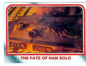 star wars empire strikes back trading card 1980 topps #97 han solo frozen in carbonite