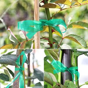 Unves 2 Pack Garden Tape Roll, 150 Ft Thick Reusable Green Plant Nursery Tape - 1/2" Wide Stretch Tie Tape Support for Indoor Outdoor Patio Plant, Tree, Branches, Climbing Flowers, Vegetables