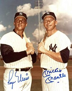 mickey mantle & roger maris reprint signed 8×10 yankees photo rp