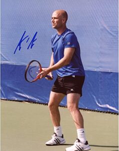 andre agassi autographed 8″ x 10″ blue shirt photograph – tennis autographed miscellaneous items
