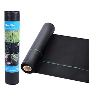 weed barrier landscape fabric heavy duty，garden fabric weed barrier，black mulch for landscaping, weed blocker fabric garden bed cover garden supplies (1.3ft x 100ft)