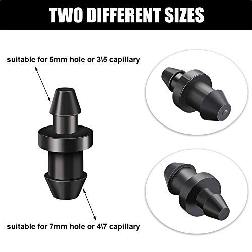 Drip Irrigation Plugs Drip Irrigation 1/4 Inch Tube Closure Goof Hole Plugs Irrigation Stopper for Home Garden Lawn Supplies, Black (150 Pieces)