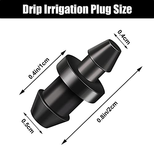 Drip Irrigation Plugs Drip Irrigation 1/4 Inch Tube Closure Goof Hole Plugs Irrigation Stopper for Home Garden Lawn Supplies, Black (150 Pieces)