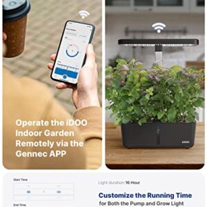 iDOO WiFi Hydroponics Growing System with APP Controlled, Indoor Herb Garden with Pump, Auto-Timer Smart Garden, LED Grow Light for Home Kitchen Gardening, 8 Pods Germination Kit, Height Up to 13.6"