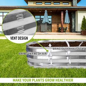 Raised Garden Bed 2 Sets Galvanized Metal Planter Boxs Designed for Easy DIY