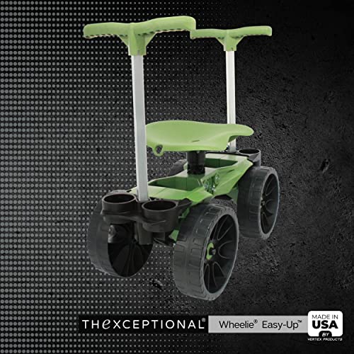 TheXceptional Wheelie Easy-Up | Wheeled Garden Stool with Handles Relieve Pain Getting Up and Down | Gardening Work-Seat with Wheels for Elderly Seniors Kneeler | Made in USA by Vertex | Model EX530