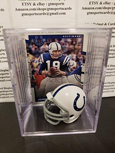 Johnny Unitas Baltimore Indianapolis Colts Mini Helmet Card Display Case Collectible Auto Shadowbox Autograph