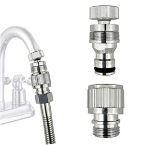 dishwasher,washer snap coupling adapter,shower hose, garden hose(3/4ght) quick connection, for bathroom/kitchen,sink to hose adapter faucet hose adapter,sink quick-fit attachment (quick-connect)