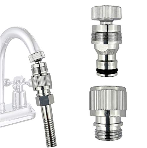 Dishwasher,washer Snap Coupling Adapter,shower hose, garden hose(3/4GHT) quick connection, for Bathroom/kitchen,sink to hose adapter Faucet Hose Adapter,Sink Quick-fit Attachment (Quick-Connect)