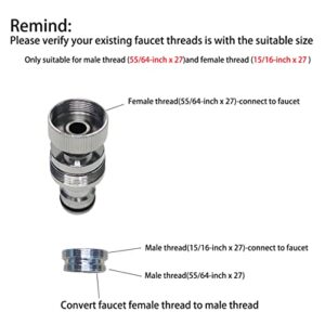 Dishwasher,washer Snap Coupling Adapter,shower hose, garden hose(3/4GHT) quick connection, for Bathroom/kitchen,sink to hose adapter Faucet Hose Adapter,Sink Quick-fit Attachment (Quick-Connect)