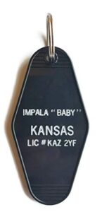 supernatural impala”baby” driver picks the music, shotgun shuts his cakehole. inspired key tag black/white