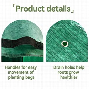 28 Gallon Exlarge Plastic Raised Planting Bed with 3 Compartments- 3 Divided Grids Rectangle Garden Grow Bag Potato Tomato Planter Pot Containers for Vegetables Plant Flowers Growing (Dark Green)