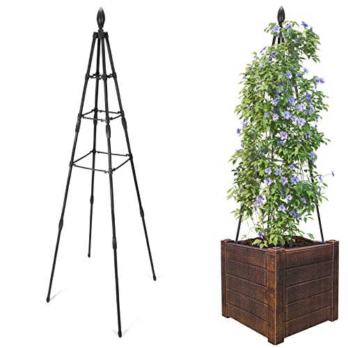 APSOONSELL Garden Obelisk Trellis for Potted Plants, Plant Trellis Support for Climbing Plants, Metal Trellis for Climbing Plants Indoor and Outdoor, Tomato Trellis Tower