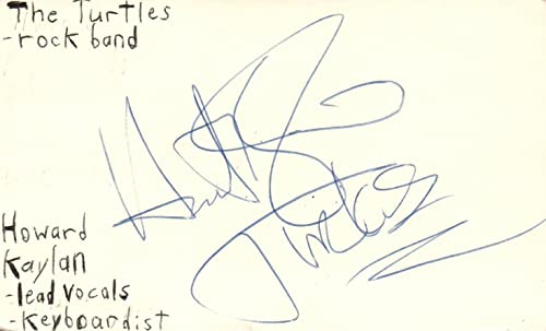 Howard Kaylan Lead Vocals The Turtles Rock Band Music Signed Index Card JSA COA