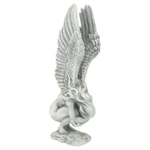 design toscano ng33765 remembrance and redemption angel religious garden statue, medium 15 inch, ivory