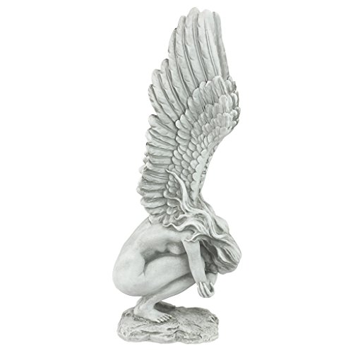 Design Toscano NG33765 Remembrance and Redemption Angel Religious Garden Statue, Medium 15 Inch, Ivory