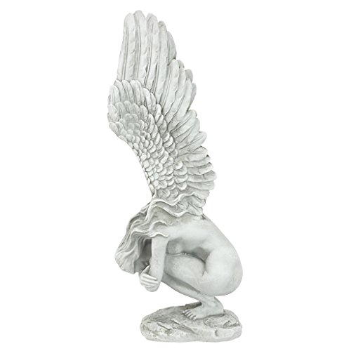 Design Toscano NG33765 Remembrance and Redemption Angel Religious Garden Statue, Medium 15 Inch, Ivory