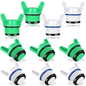 nuanchu 10 pieces 3/4” npt plug male thread ppr plugs and garden hose plug white garden irrigation tubing stopper drain plug compatible with green rv irrigation water supply lines