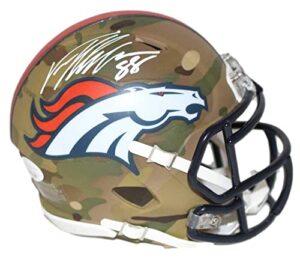 von miller autographed/signed denver broncos camo mini helmet jsa 30037 – autographed nfl mini helmets