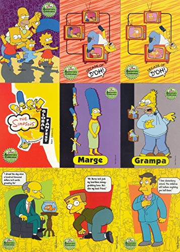 THE SIMPSONS 10TH ANNIVERSARY CELEBRATION 2000 INKWORKS BASE CARD SET OF 81 AN