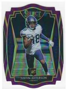 2020 panini select justin jefferson purple prizm die cut premier level rookie card