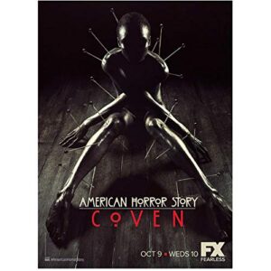 american horror story coven (2011 -) 8 inch x 10 inch photograph american horror story coven (tv series 2011 -) black voodoo doll person title poster 2 kn