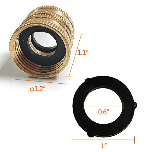 Twinkle Star 2 Pack 3/4" Brass Garden Hose Connector with Dual Swivel for Male Hose to Male Hose, Double Female