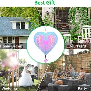 Blicedax Wind Spinner Outdoor Metal Decorations - 12 Inch Love Heart Wind Spinner for Yard and Garden, Hanging Wind Sculptur Spinners Indoor Outdoor Garden Decor