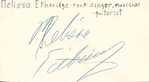 melissa etheridge singer musician guitarist rock music signed index card jsa coa