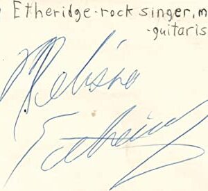 Melissa Etheridge Singer Musician Guitarist Rock Music Signed Index Card JSA COA