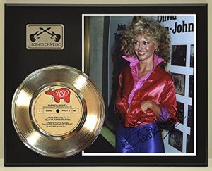 olivia newton john summer nights reproduction signed record display wood plaque