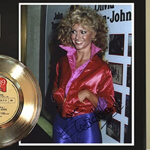 Olivia Newton John Summer Nights Reproduction Signed Record Display Wood Plaque