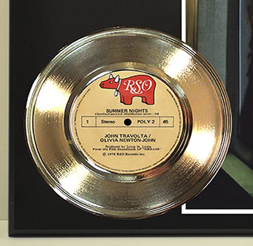 Olivia Newton John Summer Nights Reproduction Signed Record Display Wood Plaque